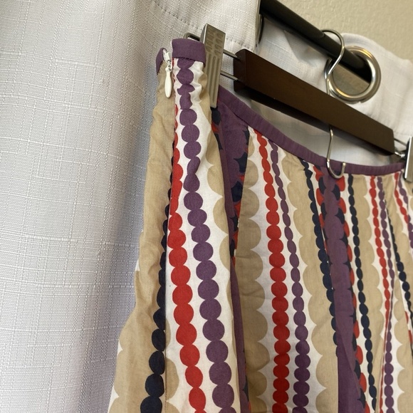 Boden Fit And Flare Womens 10L Purple Tan Stipe Flared A-Line Boho - Picture 6 of 12